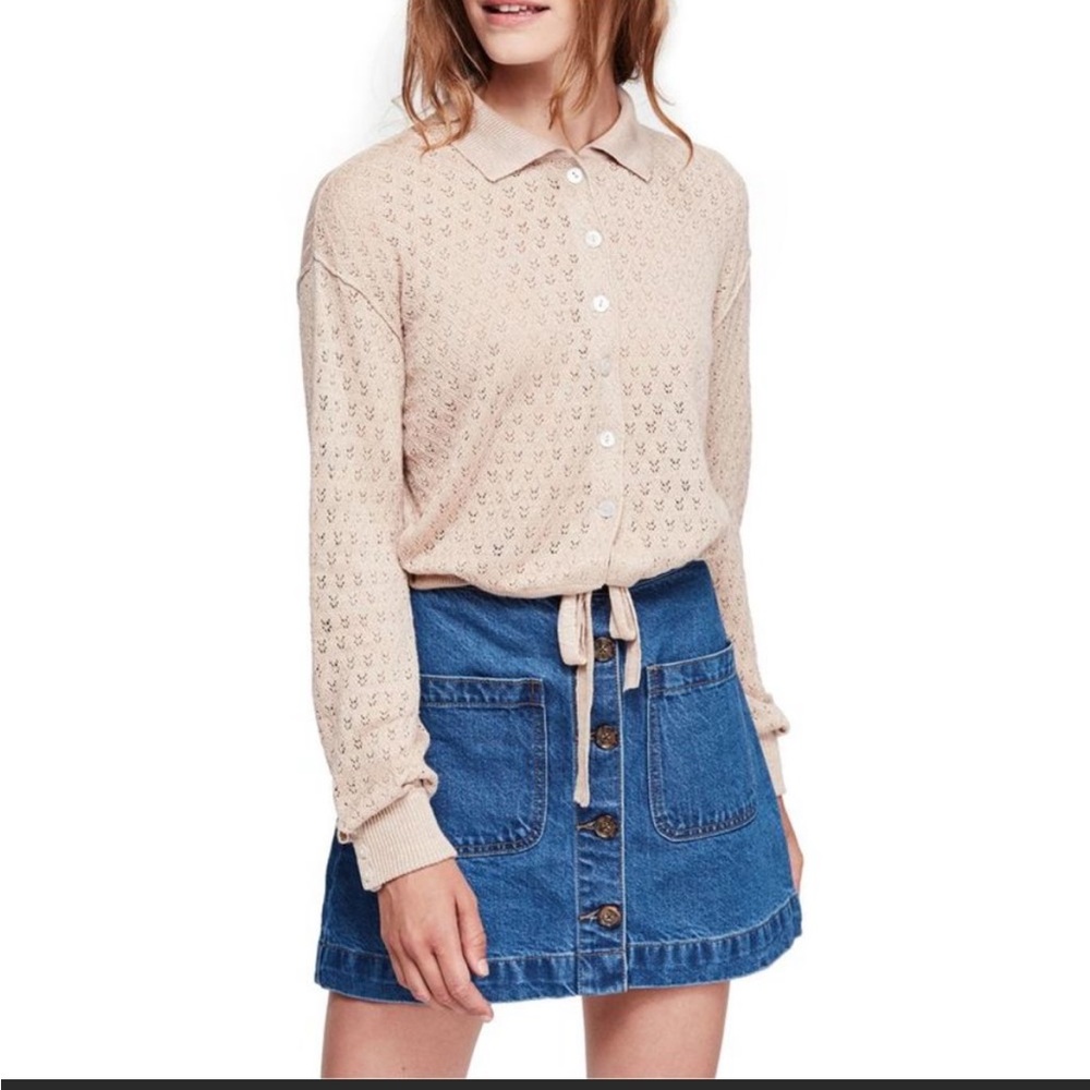Free People Betty Tie Front sweater